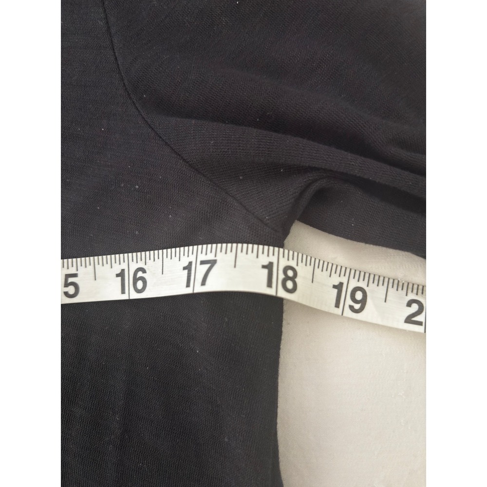 Vanessa Virginia Anthropologie Black Draped Ruffle V-Neck Long Sleeve Top Medium - Picture 5 of 8